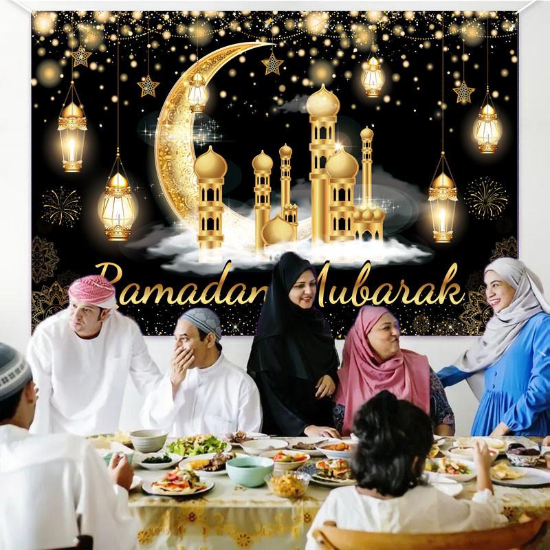 Eid Party Thema Traditioneller Hintergrund Ramadan Mubarak Dekorationen für Zuhause Islamisch Muslimisch Kareem Eid Al Adha Requisite Geschenk Poster