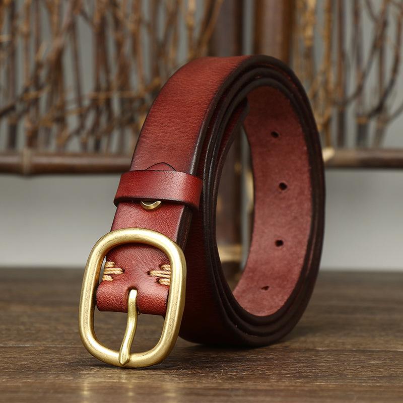 Жіночий ремінь. Вінтажний зім’ятий модний шкіряний ремінь із шпилькою. Перший шар натуральної шкіри. Універсальний джинсовий ремінь. Жіночий