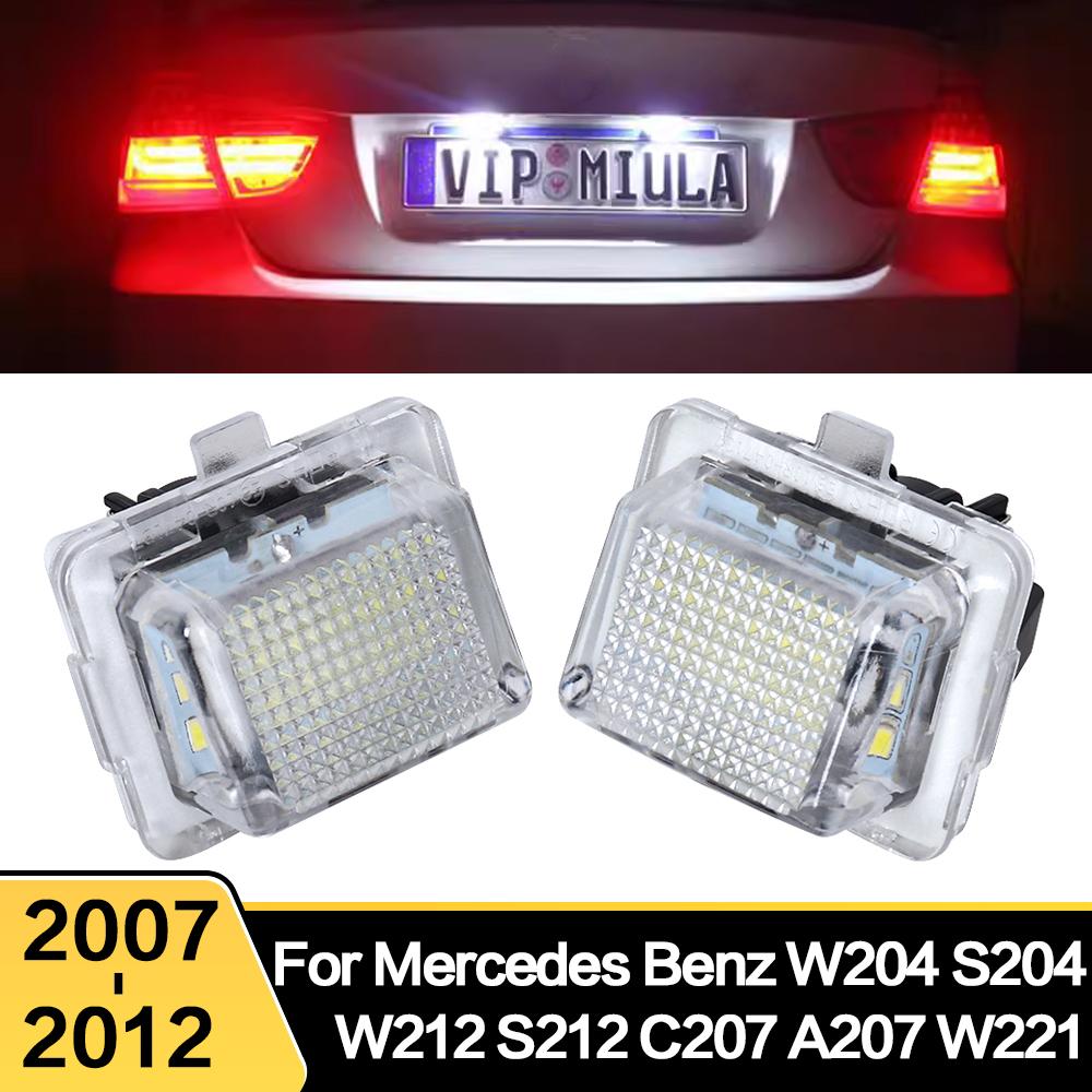 2X LED Car License Plate Light Bulbs External Lamp Accessories For Mercedes Benz W204 S204 W212 S212 C207 A207 W221 C E S Class