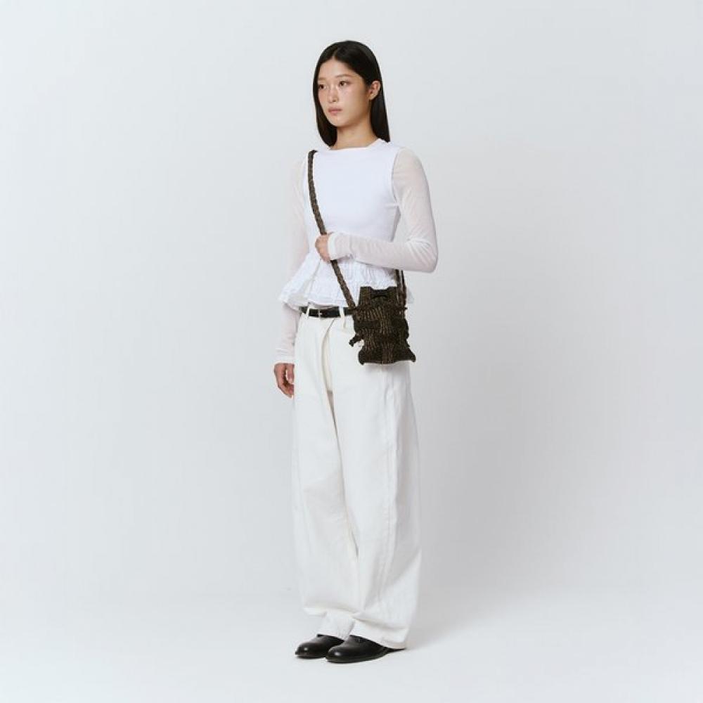 Pleatsmama Mini Crossbow Bag Black Brown Glitter