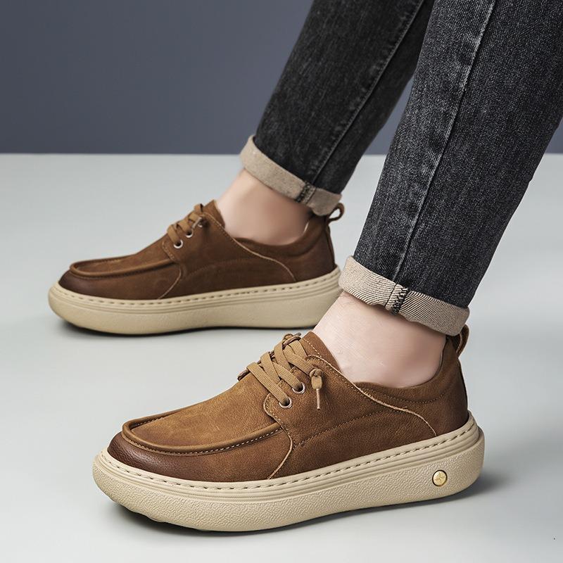 Autumn and winter men's leather casual shoes high-end business trend versatile lace-up soft-soled men's shoes