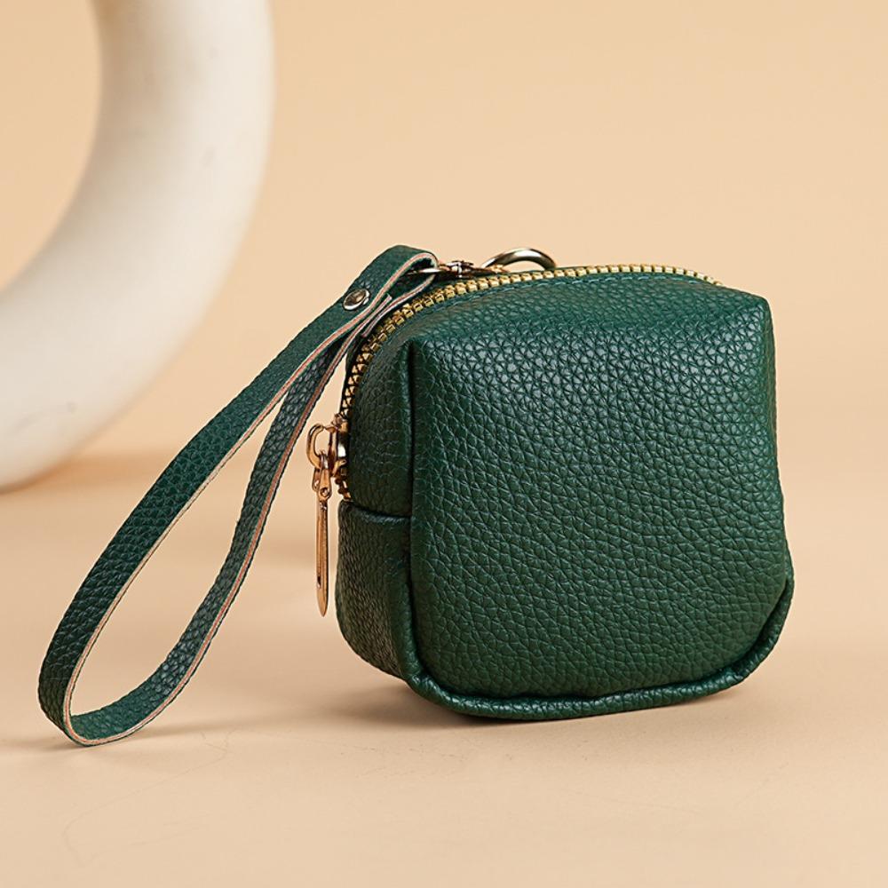 

Fashion Soft PU Leather Coin Purse Portable Zipper Clutch Bag Square Mini Change Wallet зелёный