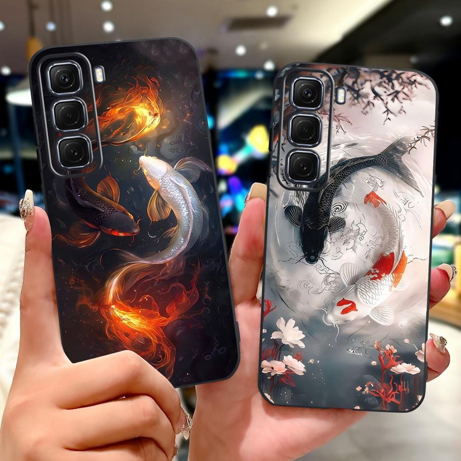 Hülle für Infinix Hot 50 Pro Plus X6880, niedliches Koi-Motiv, weiche TPU-Handyhülle für Infinix Hot 50, Hot50 Pro 4G X6881 und X6882