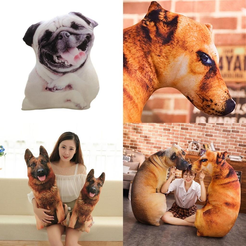 Kreatives 3D-Simulations-Hundekissen, Plüschtier Hund Stofftier für Kinder, Kurzer Plüschstoff, PP-Baumwollfüllung, Verschiedene Größen und Farben