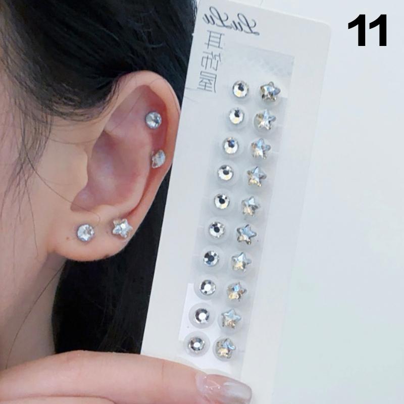 Fashion Bowknot Colorful Rhinestone Pearls Ear Point Stickers Ear Pressure Stick Acupuncture Auricular Ear Stickers Massage