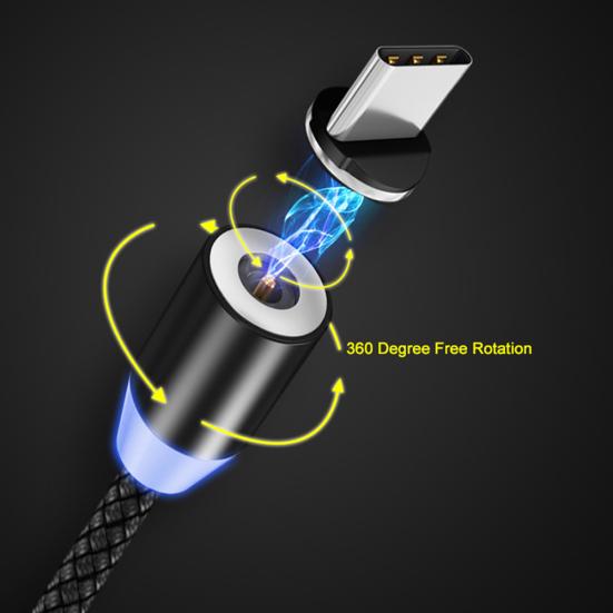 1/2m 3.1A Micro USB Type-C Magnetic Fast Charging Data Cable for Android iPhone