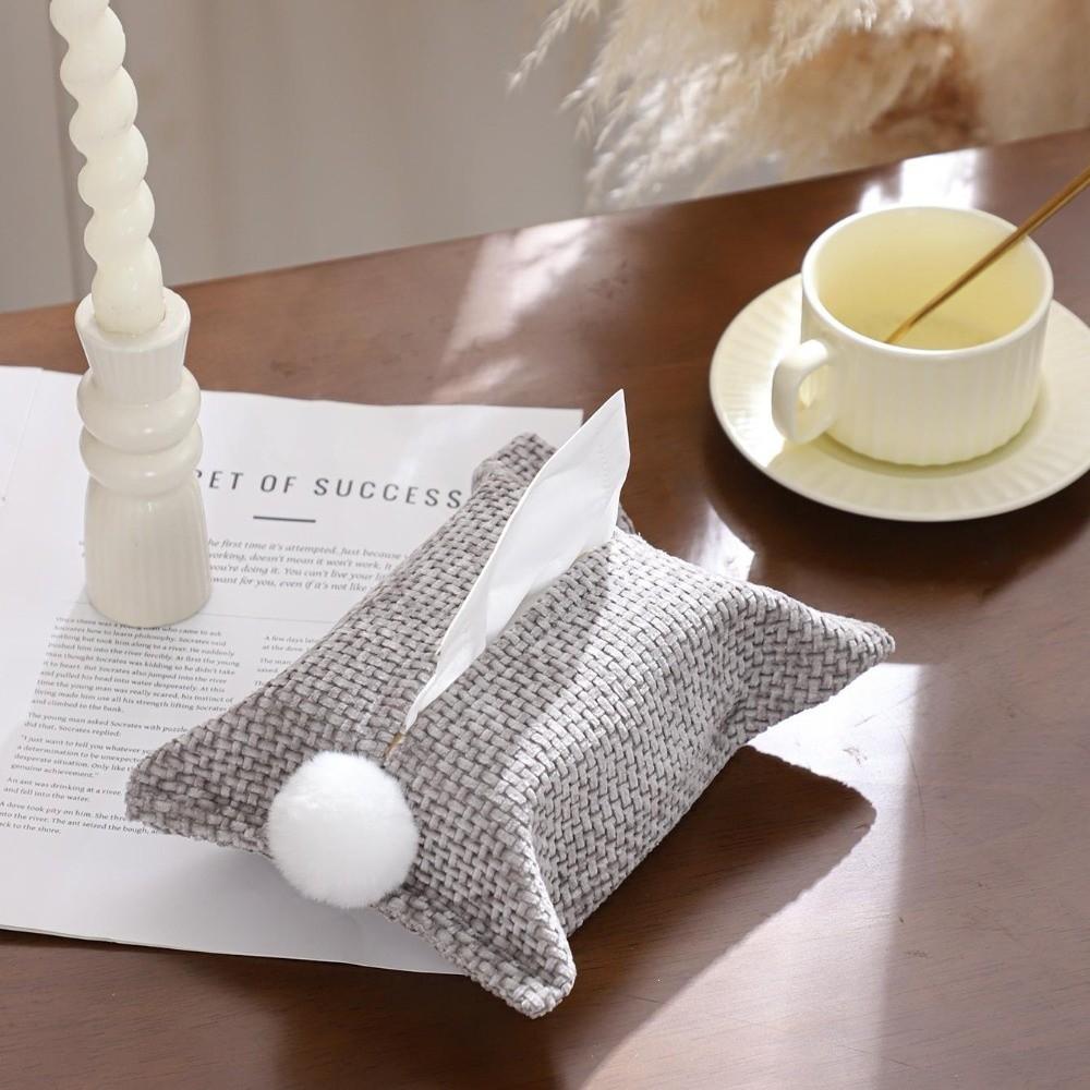 Fabric Chenille Tissue Bag Home Decor Paper Towel Box Decoration Paper Tissue Box  Home