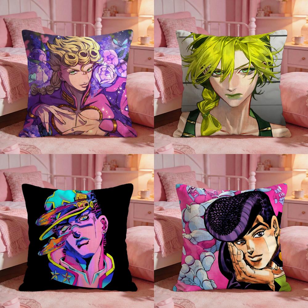 jJoJo Bizarre Adventure Cushion Cover Premium Comfort Reversible Pillow Cove Two in One Design for Any Room Car Interior