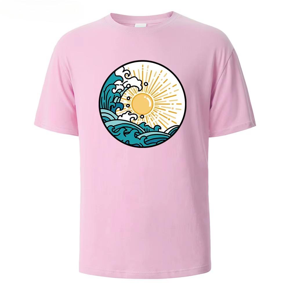 Unisex Summer Pattern Printed Short Sleeved Tshirt Fashionable And Simple Round Neck Tshirt Versatile Tshirt