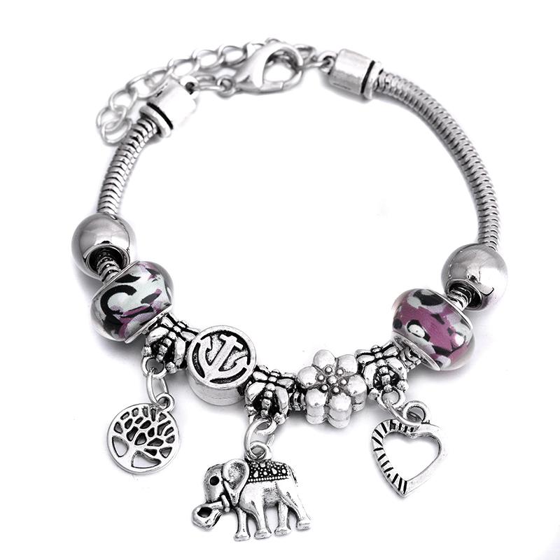 Fashion Glamour Bangle Jewelry 6 Colors Metal Lobster Buckle Snake Chain Beaded Bangles For Women Summer Bracelet Romantic Gift
