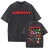 Rawayana ¿Donde Es El After_ Print T-Shirt Herren Damen Vintage Gewaschen Kurzarm T-Shirts Modetrend Baumwolle Übergroßes T-Shirt