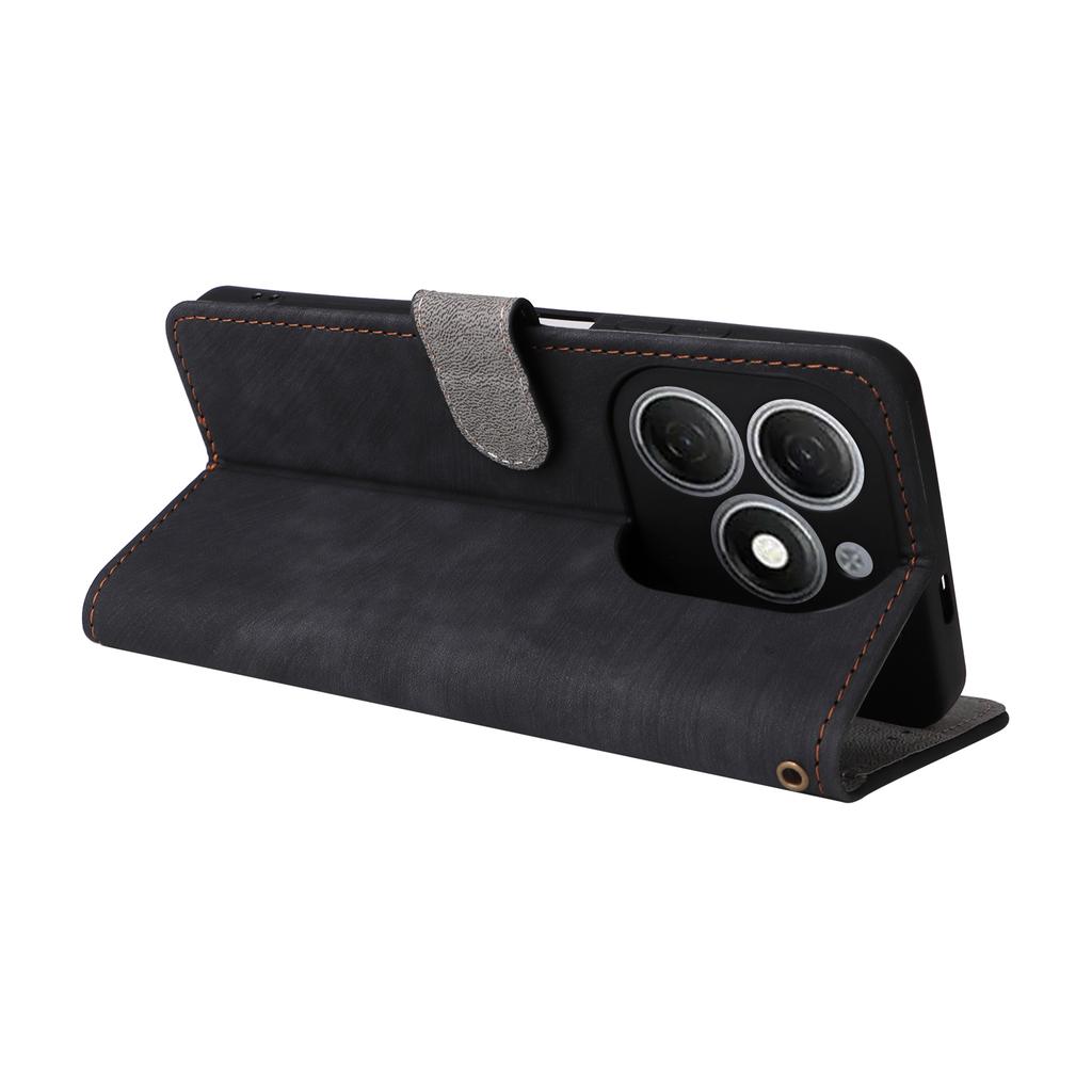 For TECNO Spark 20 KJ5/Infinix Smart 8 Plus X6526 Case RFID Blocking PU Leather Wallet Phone Cover with Strap