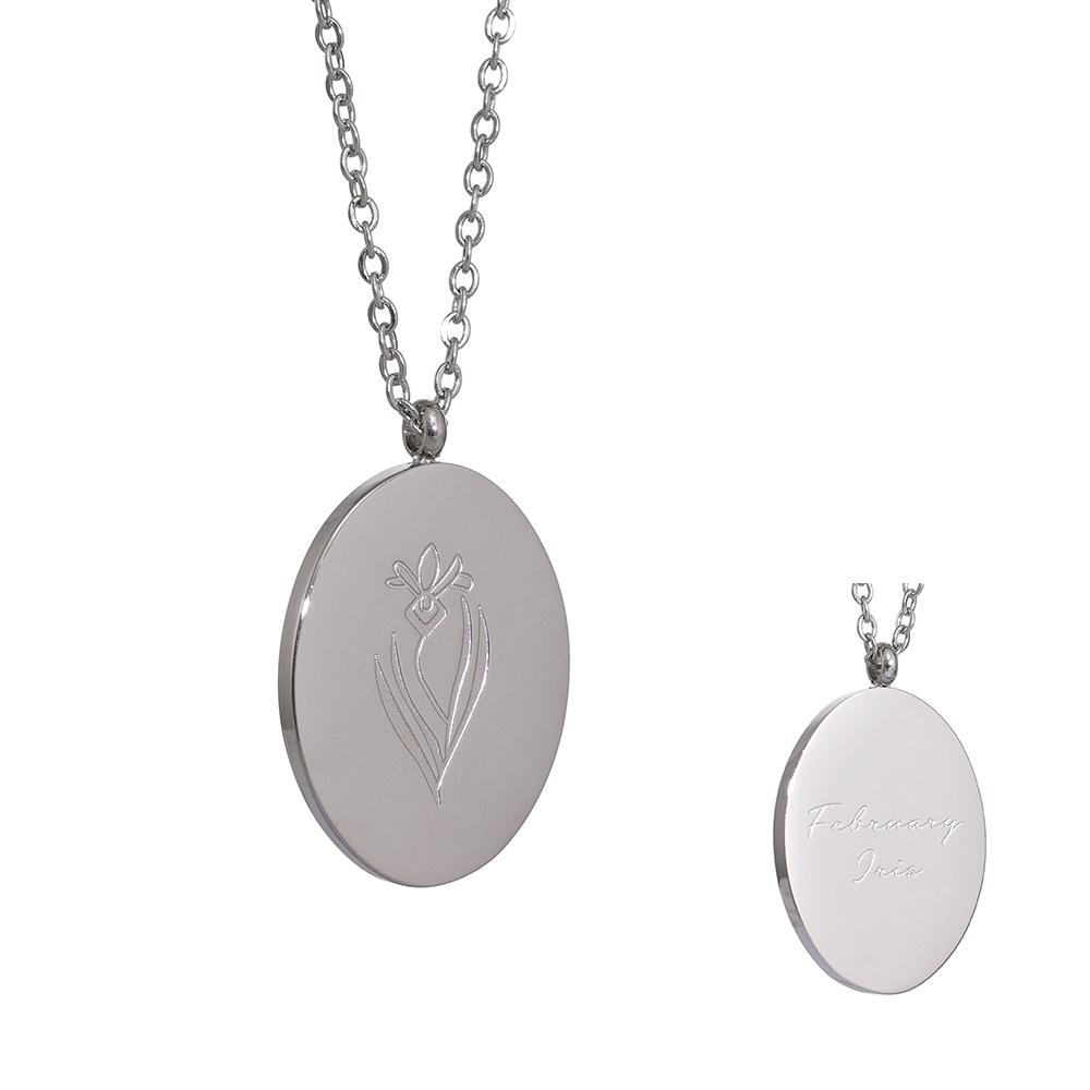

Yhpup 316 Stainless Steel 12 Month Birth Flower Floral Pendant Necklace Mother Sister Giff PVD Collar Golden Necklace Waterproof