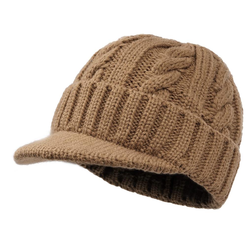 Croogo Knitted Newsboy Winter for Men and Knitted with Cold Slimming Plus Watch UV Perfect for and More Hat, Brim, Women, Wool, Thick, Warm,