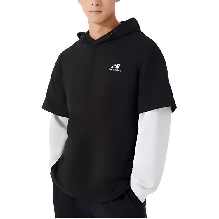 New Balance Logo Hoodie Asia Sizing 'Black White' Unisex 5CC39543-BK