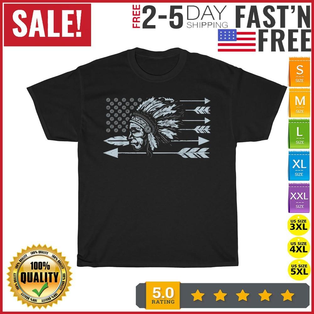 Native Pride Indigenous US Flag Vintage T Shirt Men Fashion 2023 Women T Shirt