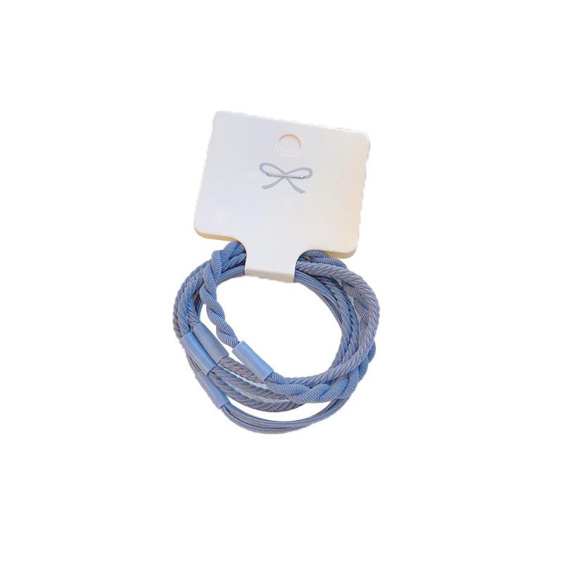 Korean Simple Hair Accessories Twist Hair Ties, High Elasticity Rubber Bands, Non-Damaging Rings Set, Basic Style