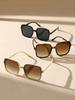 3PCS Fashion Square Oversized Plastic Frame Women Sunglasses For Men Daily Life Shades Eyewear Accessories.