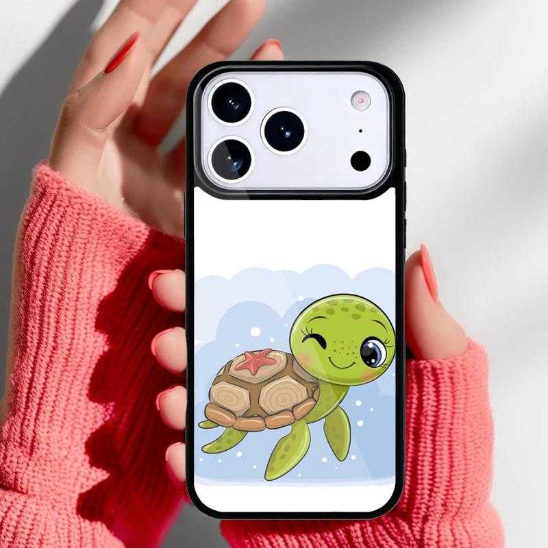 Cartoon Turtle Phone Case for iPhone 17 16 15 14 13 Pro Max Back Cover for 12 11 Pro Coque
