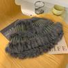 Rabbit fur knitted plush hat women's autumn and winter warm plush hat big head circumference showing face small bucket hat wool hat tide