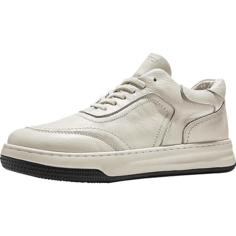 HAUT TON Men s Leather Casual Skate Sneakers 39