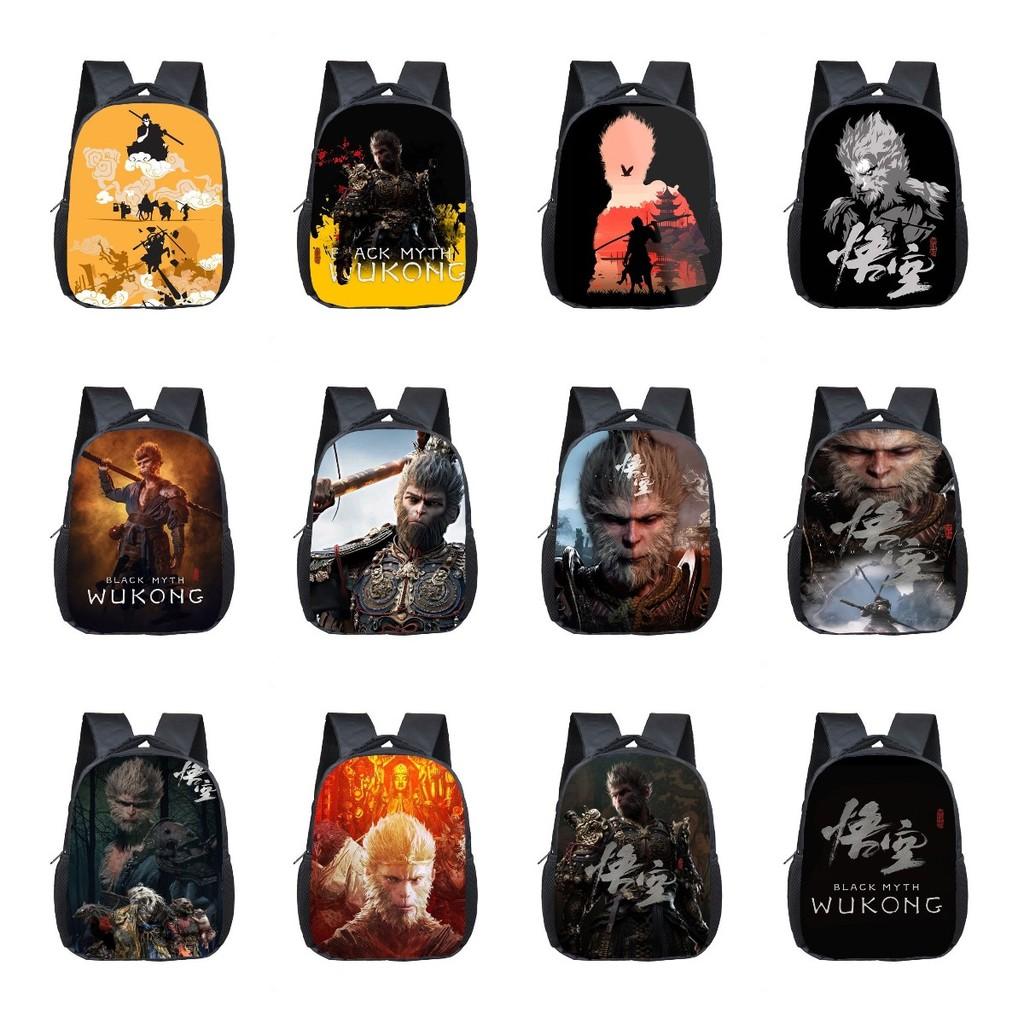 Adorable 2024 Black Myth Wukong Cartoon Backpack For Kids Age 3 To 5 With Breathable Design
