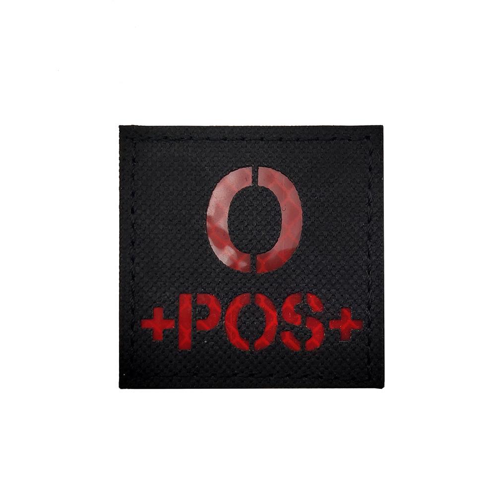 Reflective Velcro Morale Patch - IR Badge, Laser-Cut Blood Type, NKDA Tactical Rescue for Armband or Backpack.