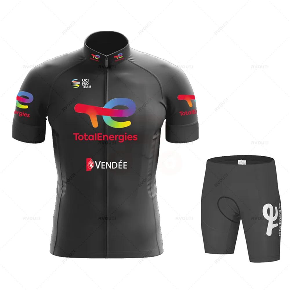 Total Energies 2025 Summer Profession Cycling Sweatshirt Set Men's Short Sleeve Jersey Cycling Clothing Bicycle Maillot Ciclismo