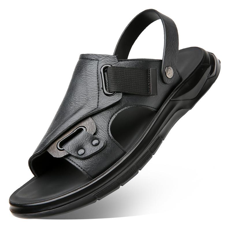 Fashion Sandals 2025 New Two Wear Sandals Casual Summer Soft Leather Soft Bottom Outerwear Men's Shoes Beach Shoes