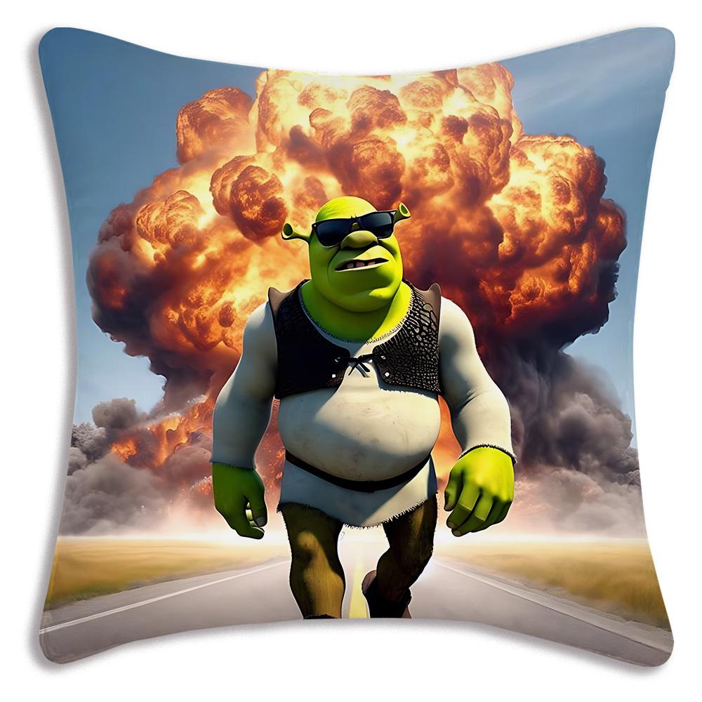 Federe per Cuscino Divertenti Shrek Film Fantasy Cartone Animato Divano Decorativo Casa Stampa Double-Sided Corto Peluche Cuscino Carino