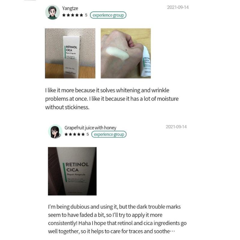 60pcs/60ml_[INNISFREE] Retinol Cica Repair Ampoule 1ml (Sample Sachet)