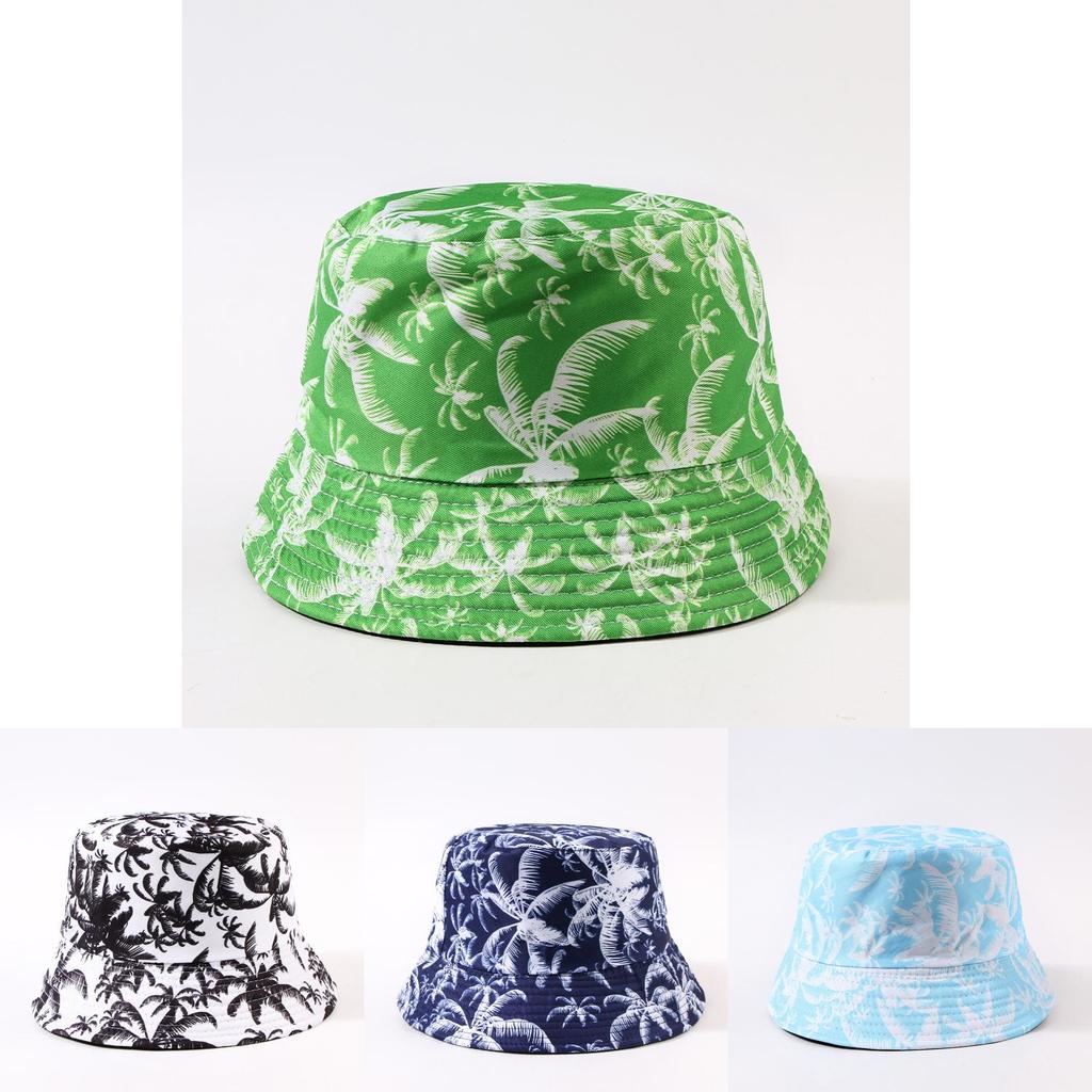 Stylish Summer Sun Hat With Coconut Tree Print For Men And Women