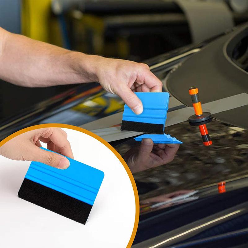 Car Vinyl Wrap Tool Window Tint Film Kit Large Felt Squeegee Edge Trimmer Corner Squeegee Scraper for Installing Car Sticker