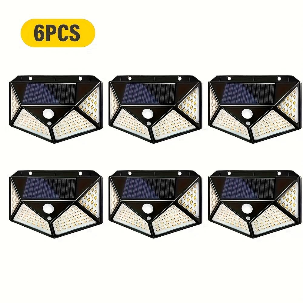 Outdoor 100LED Solar Light with Motion Sensor, 4-side Lights, Used for Exterior Walls, Courtyards, and Commercial Lighting