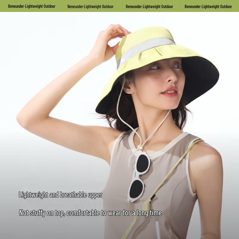 Beneunder Women's Wide-Brim Anti-UV Bucket Hat