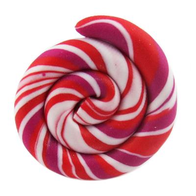 [R2778] - Ručně vyráběný prsten 'Lollipops' červeno-růžový - 20 mm