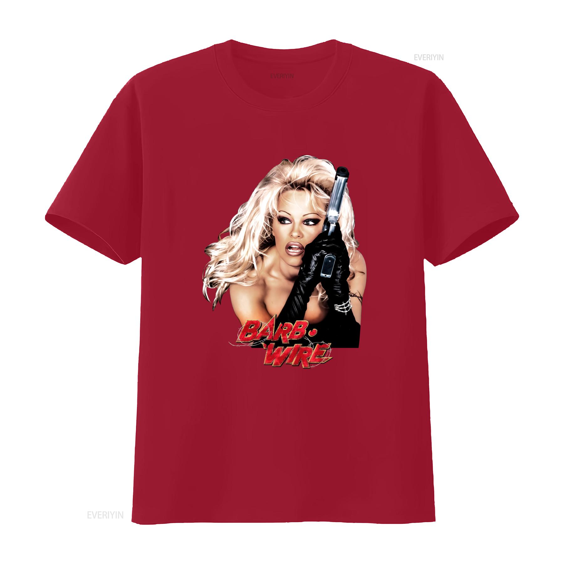 

Barb Wire Pamela Anderson Movie T Shirt Stylish Trendy for Fans vintage Washed Unisex designer clothes Top For Everyday Wear S
