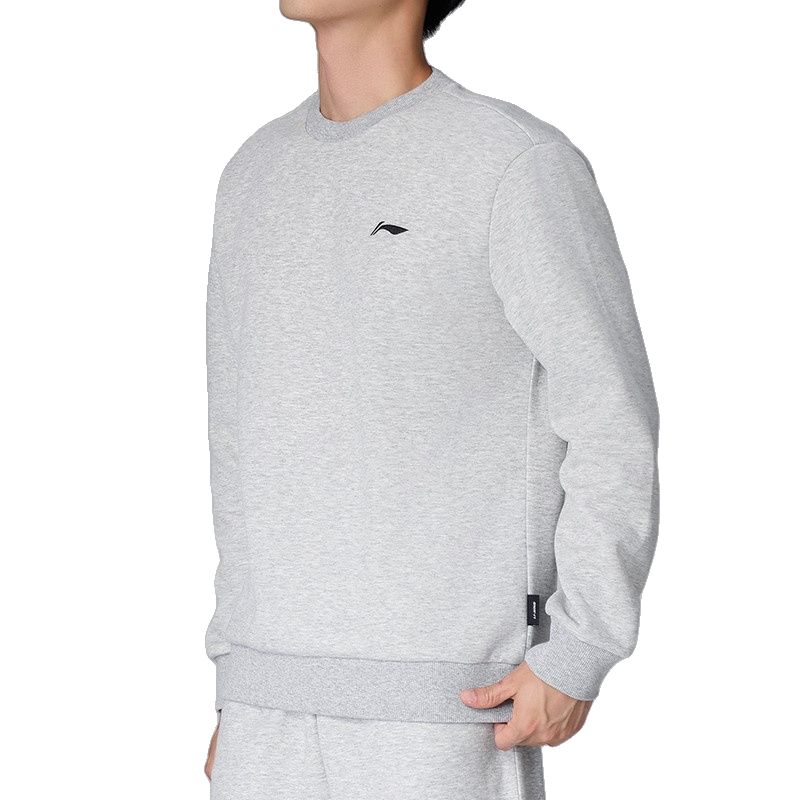 Li-Ning Thick Round Neck Cultural Shirt Loose Pullover Warm Fleece Sweatshirt Men Sweatshirt AWDVP89-2