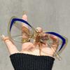 Fashion Cat Eye Large Frame Anti Blue Light Reading Glasses Men Women Retro Full Frame Color Blocked Decorative Presbyopia Eyeglasses