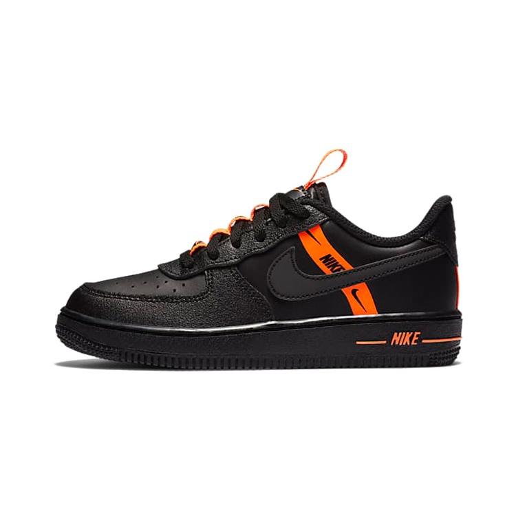 (PS) Nike Force 1 Low LV8 KSA Black Total Orange Kids CT4681-001 EU 28