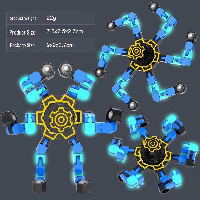 

Shining Deformable Gyro Toy: Educational Finger Rotation Stress Relief for Children