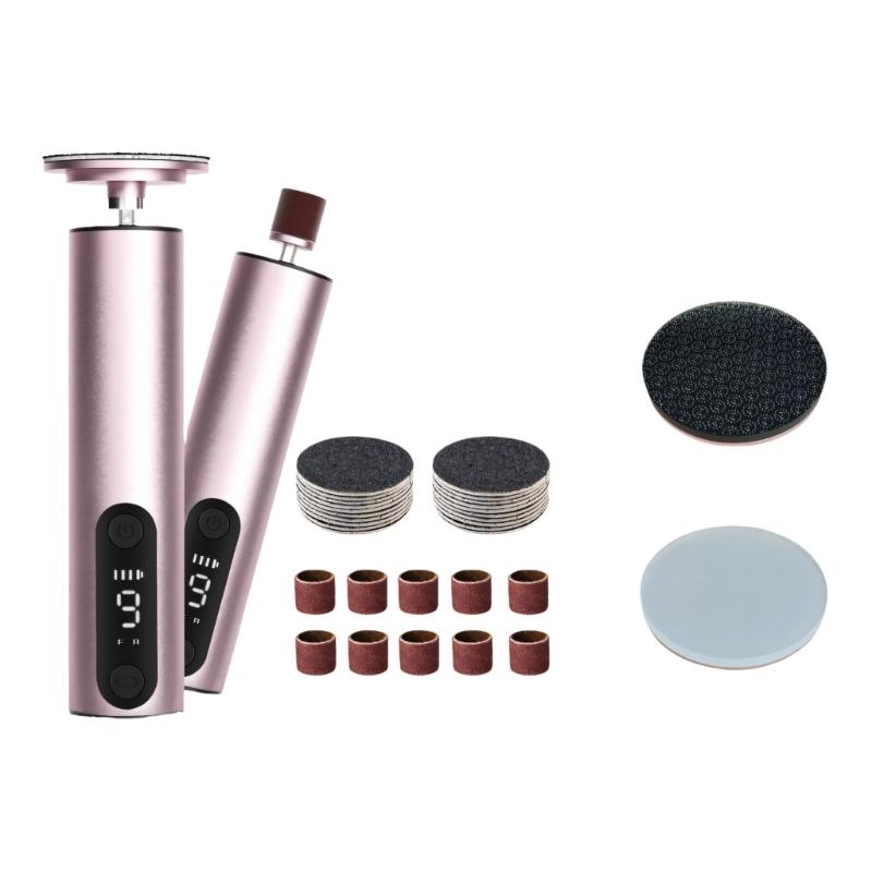 Rechargeable Foot File Including 10 Extra Heads And Type C Charging For Gentle Smooth Feet