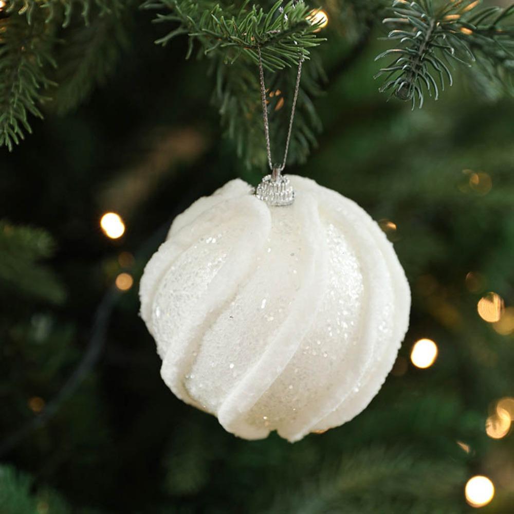 

4 шт./пакет Гальванизированный окрашенный шар Рождественская елочная игрушка DIY Поделки Окрашенный пластик Рождественские подарочные коробки Подвеска Подвеска - белый