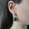 Silver Earrings with Natural Sapphire 4.05ct, Emerald, Ruby (2182399)