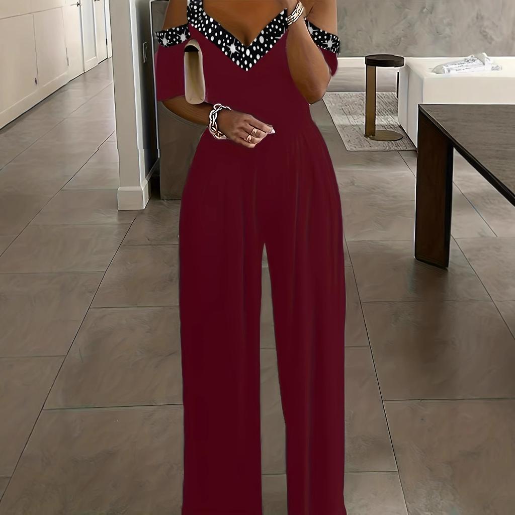 Women's Wish Wide Leg Jumpsuit Waist-closed Jumpsuit Printed Dress