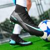 Men's High Top Soccer Shoes FG Long Spikes Adult Football Shoes Lightweight Professional Athletic Training