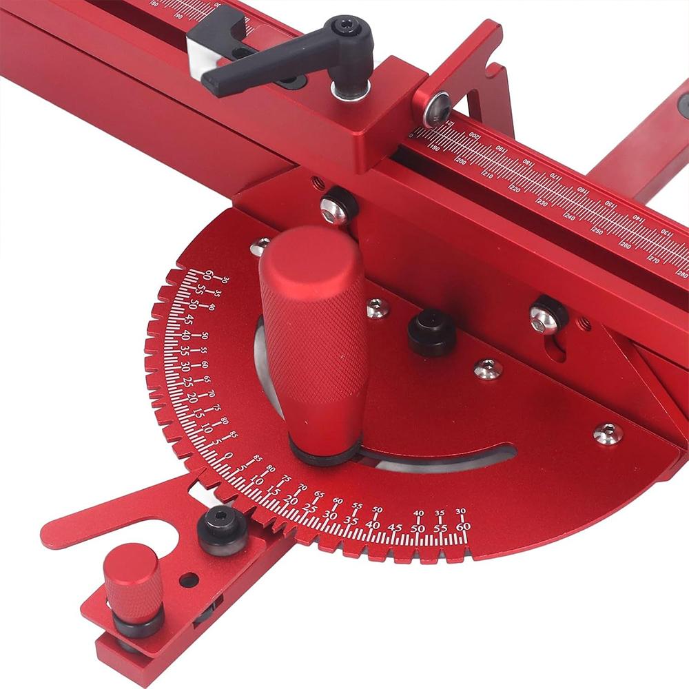 Aluminum Alloy Miter Gauge for Table Saw with Adjustable Locking Mechanism - Precision Woodworking Tool for Cutting Assembly