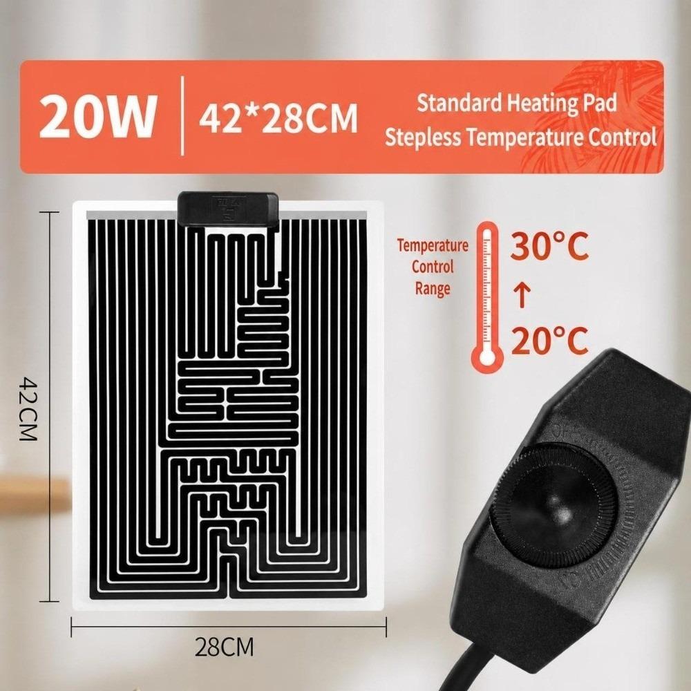 PVC Reptile Heat Mat Temperature Control Even Heat Tank Heater Low Power Waterproof Build Pet Heating Pad Reptile Tank