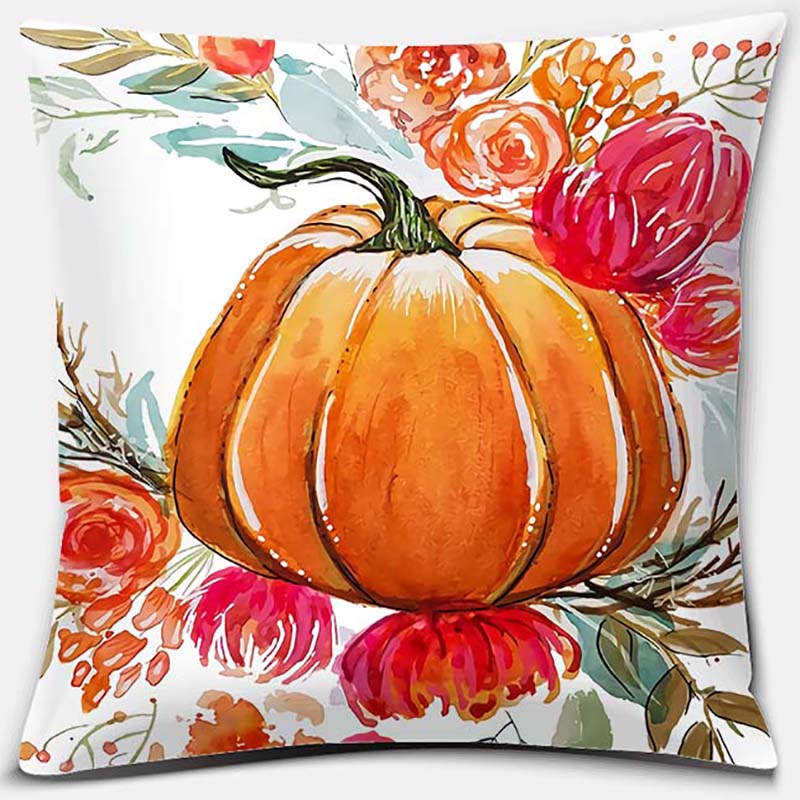 Pumpkin Halloween Thanksgiving Printing Series Pattern Pillowcase Square Pillowcase Home Office Decoration Pillowcase