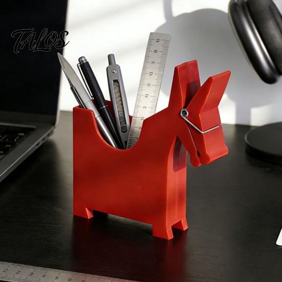 Office Desk Accessory Mule Shape Pen Holder, Multi-Functional 3-in-1 Organizer with Note Holder Business Three-in-one Card Box And Plastic Desktop for